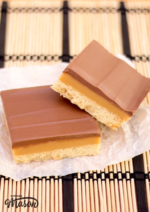 Millionaire's Shortbread on Baking Paper