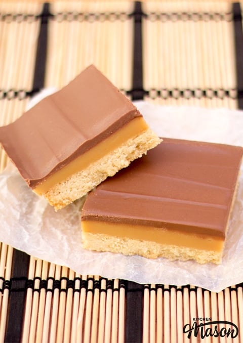 Millionaire's Shortbread on Baking Paper
