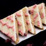Cranberry White Chocolate Tiffin Slices in a row