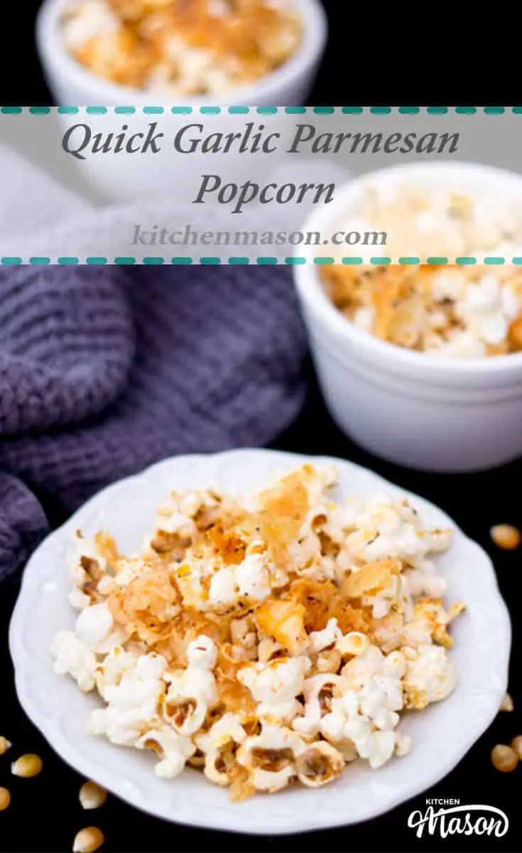 Garlic Parmesan Popcorn | Easy Popcorn Recipes | Easy Savoury Snacks