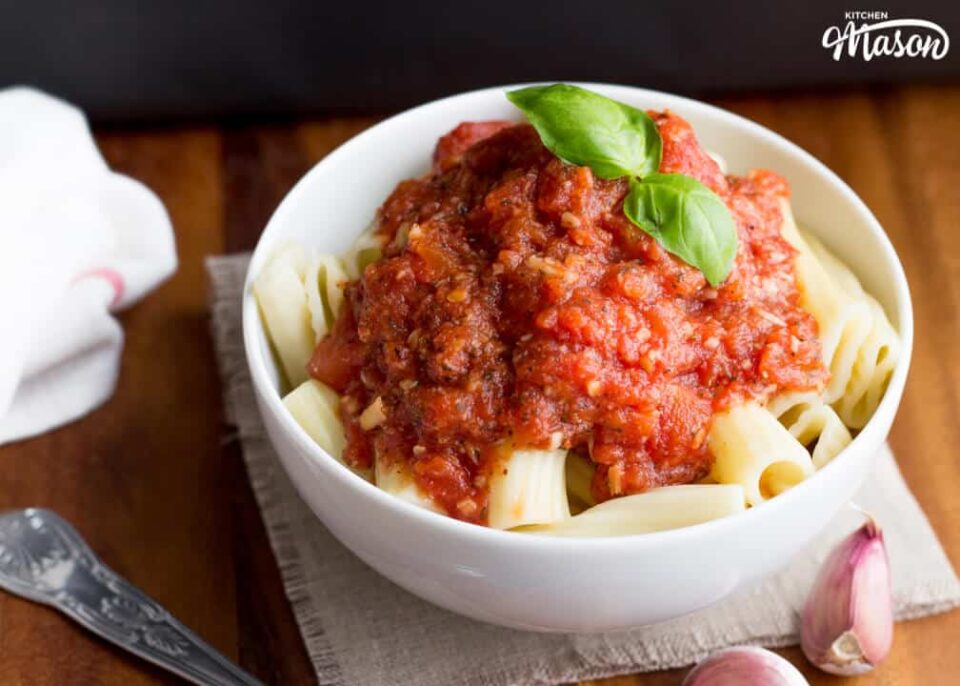 Roast Garlic and Tomato Pasta Sauce Kitchen Mason