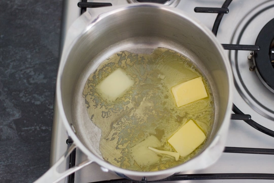 butter melting in a large saucepan