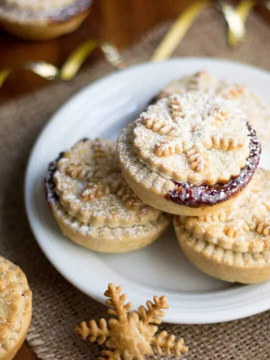 homemade mince pies on a plate