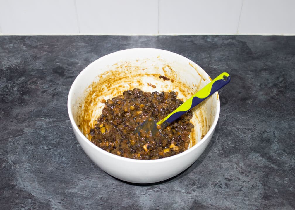 Cooked mincemeat with cointreau mixed through it
