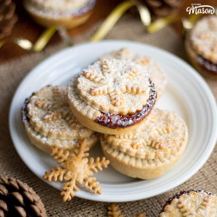 homemade mince pies on a plate