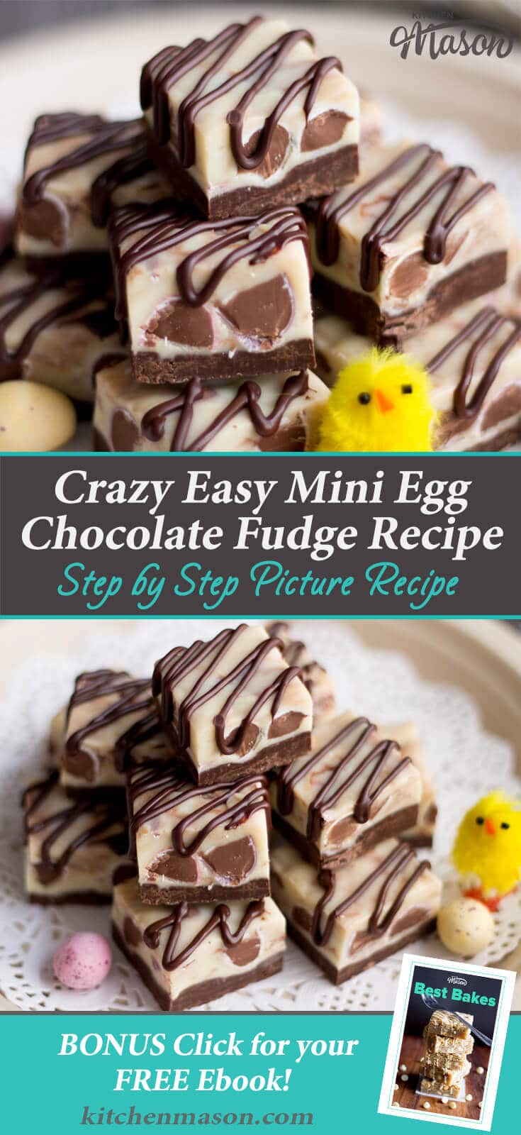 Mini Egg Chocolate Fudge With a Dark Chocolate Drizzle