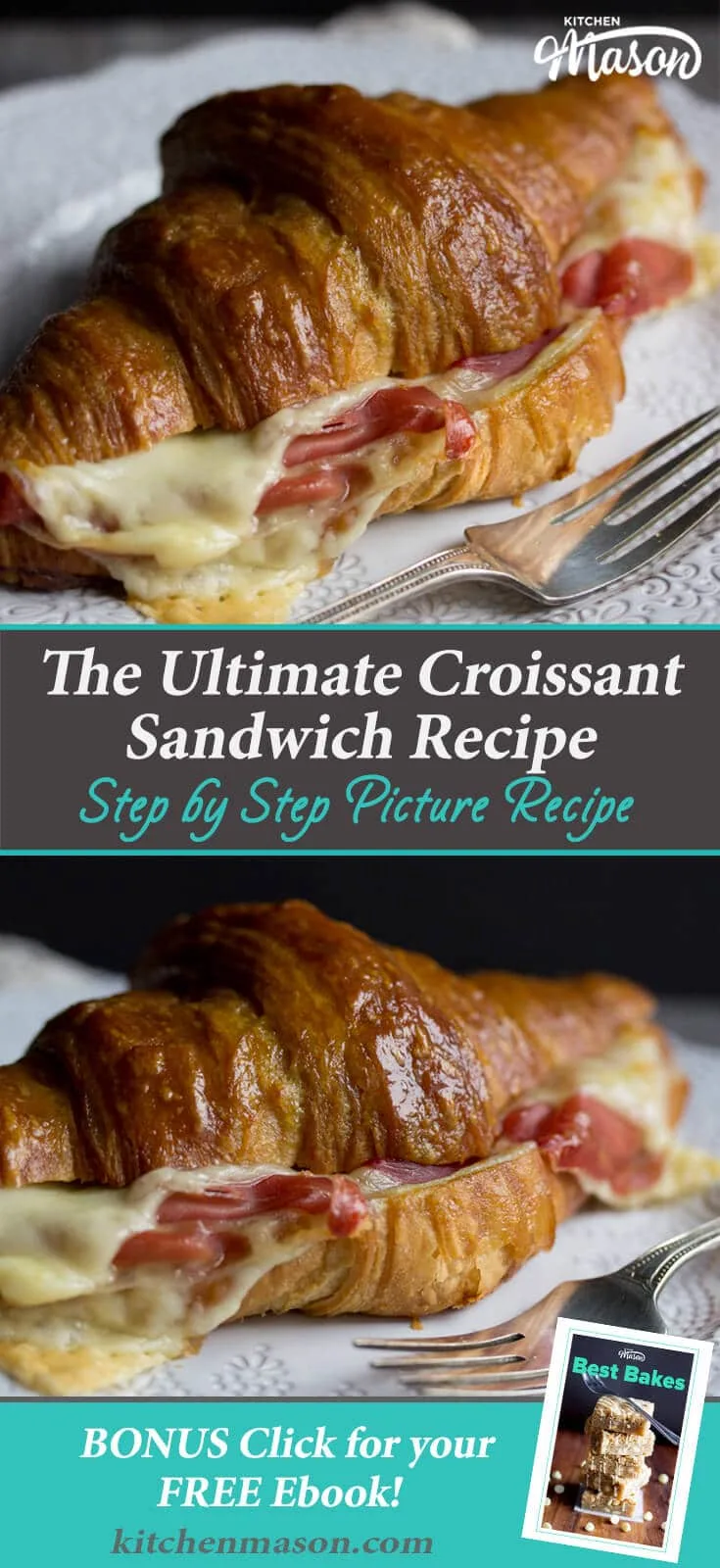 Prosciutto & Gouda Croissant Sandwich on a Plate