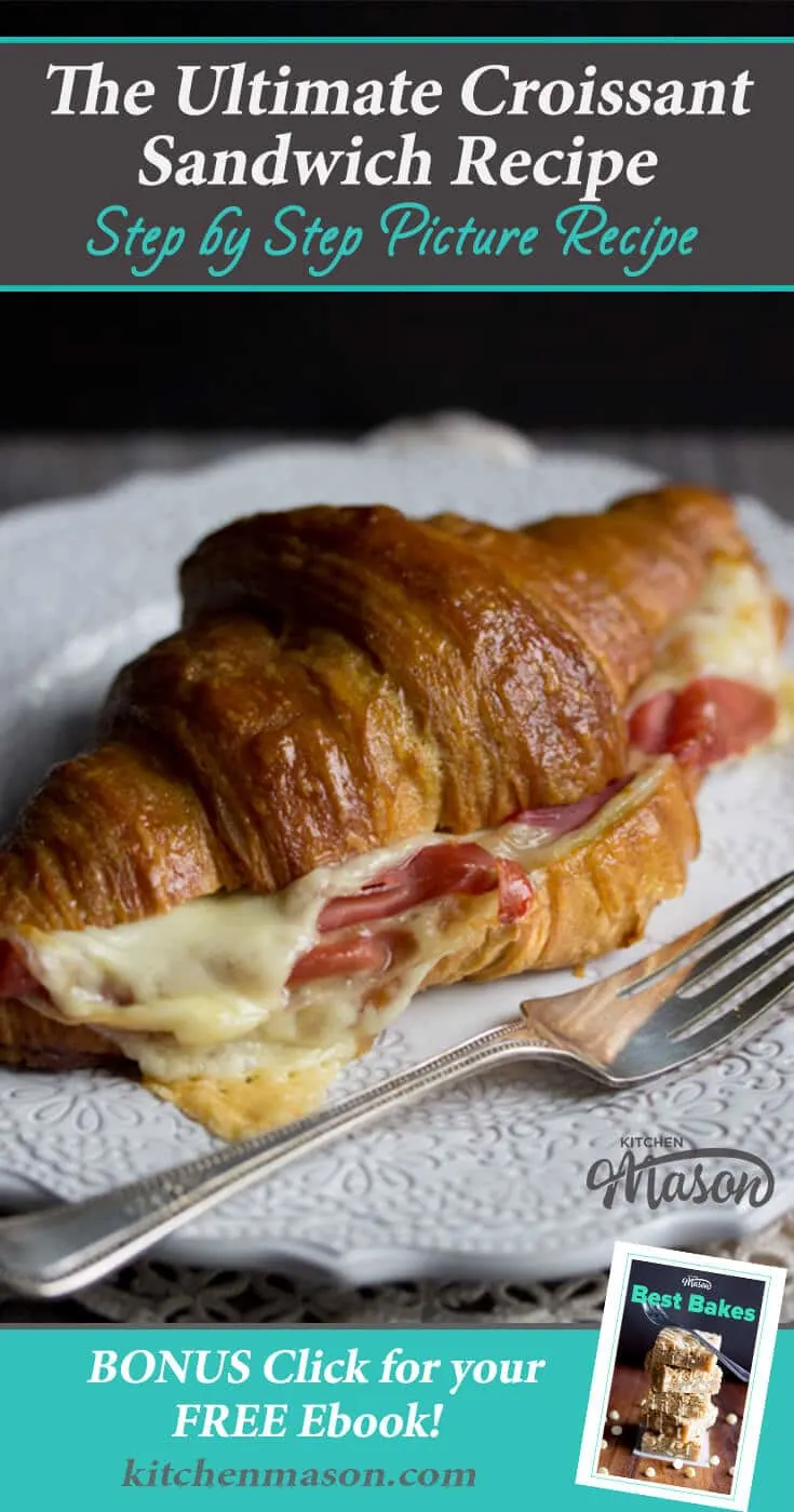 Prosciutto & Gouda Croissant Sandwich on a Plate