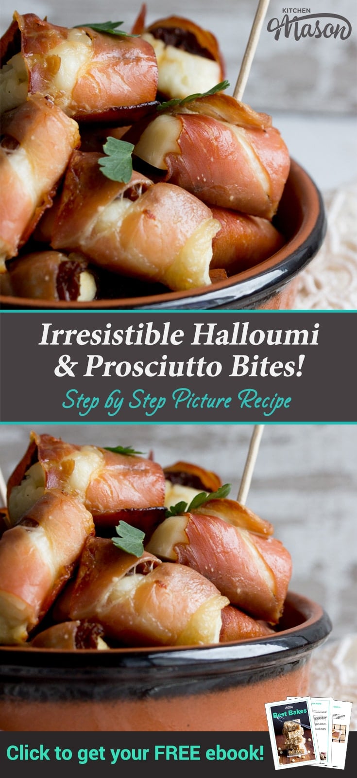 Party Snacks: Halloumi & Prosciutto Bites in a Dish