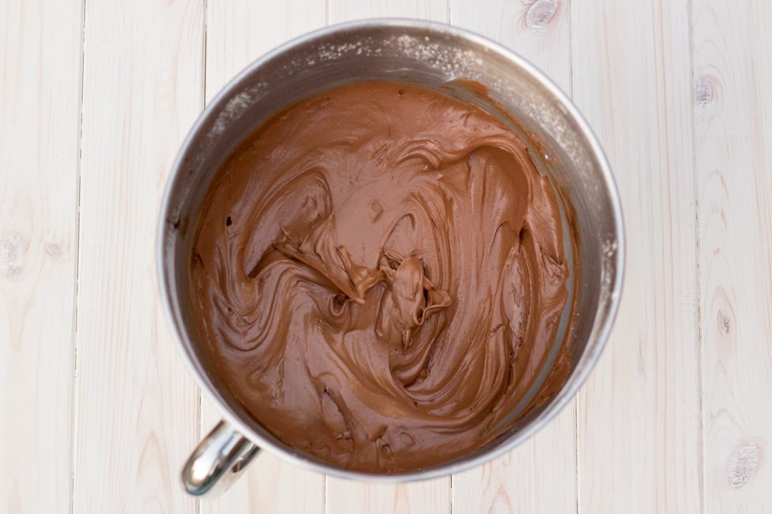 Easy chocolate cake recipe: Chocolate Cake Frosting in a large bowl