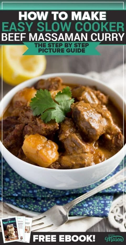 beef massaman curry in a white bowl