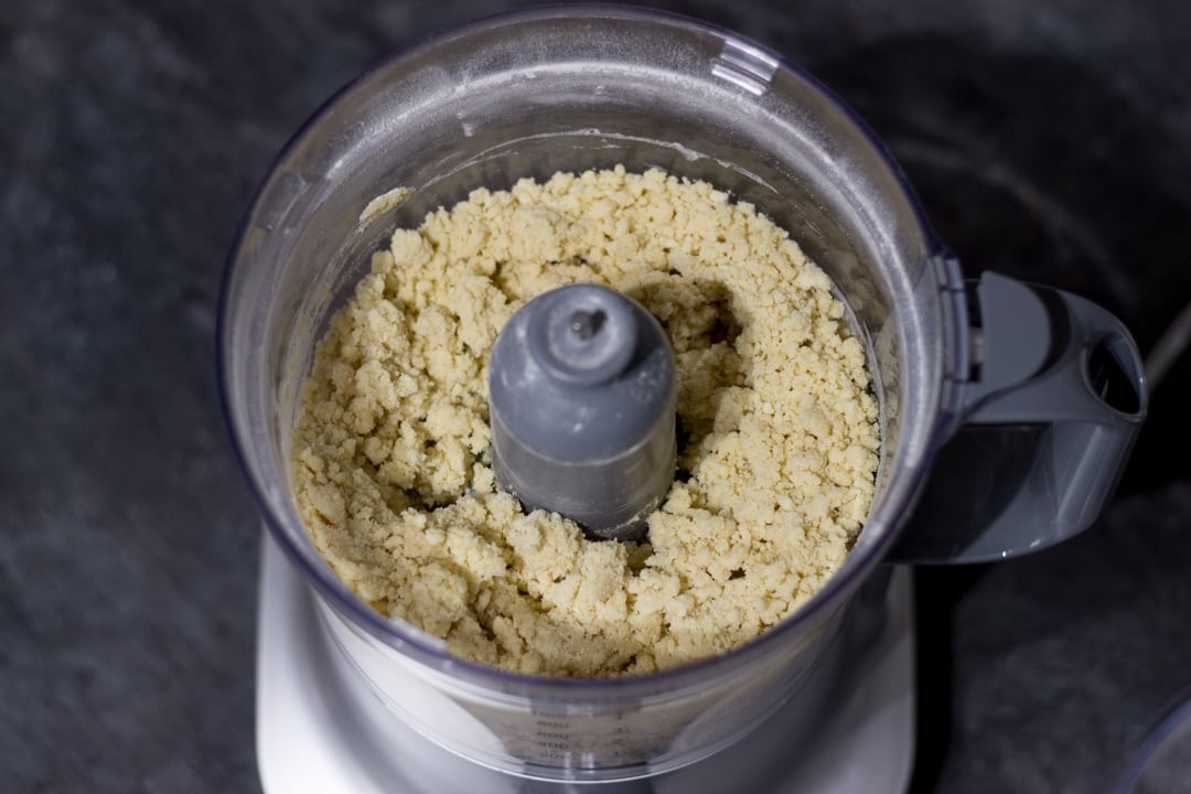 Shortcrust pastry in a food processor