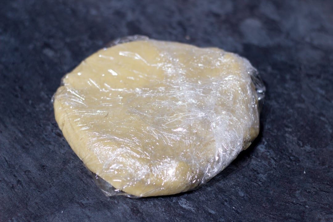shortcrust pastry wrapped in cling film