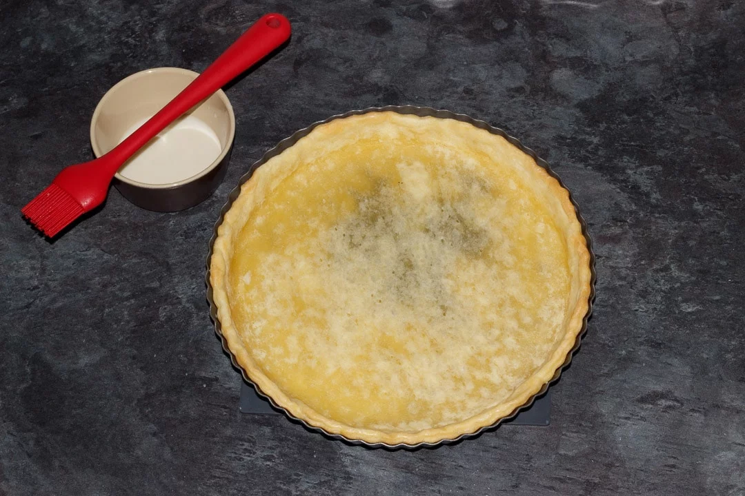 part baked shortcrust pastry case in a fluted tart tin