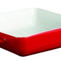 Pyrex 22 x 22 cm Ceramic Square Roaster, Red Wave