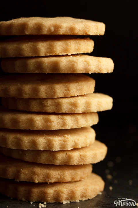 shortbread cookies in a stack