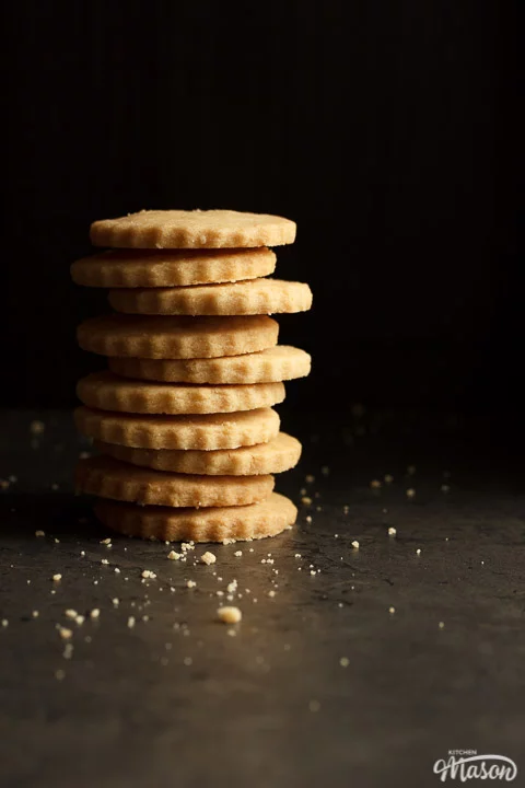 shortbread cookies in a stack