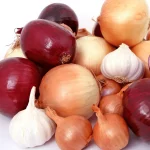 Onions and garlic in a large pile