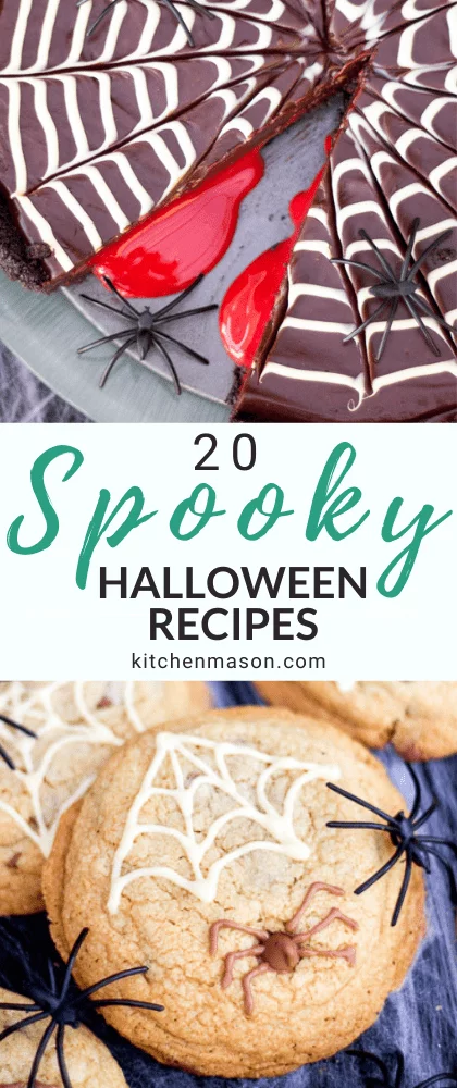 Spooktacular Halloween Food Ideas: bloody spider chocolate tart and spider cookies