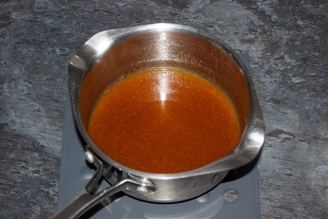 butter, sugar and golden syrup melted in a saucepan