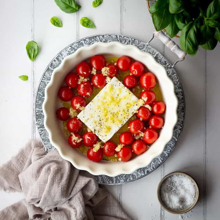 ★★★★★ (4.7)&nbsp;27 mins Easy Feta Tomato Pasta Recipe