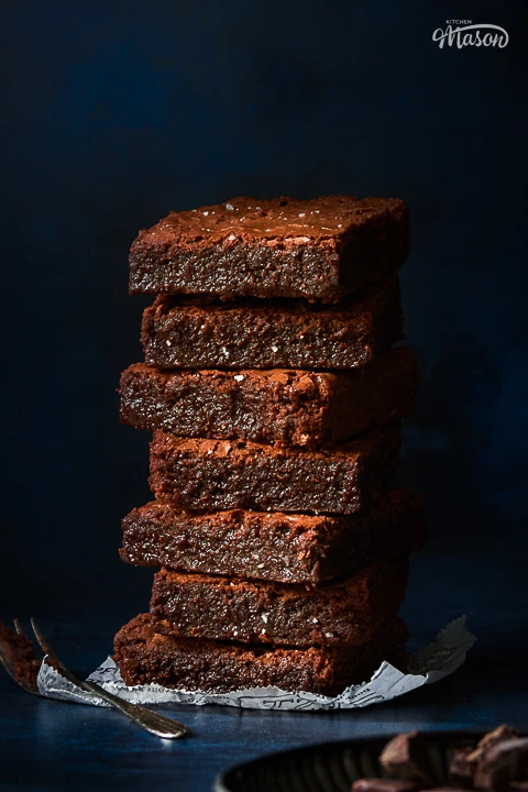 A stack of brownie bars