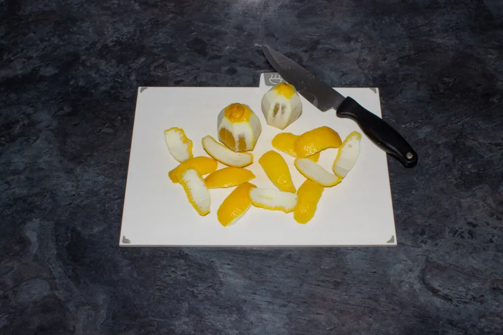 Lemons with the rinds sliced off