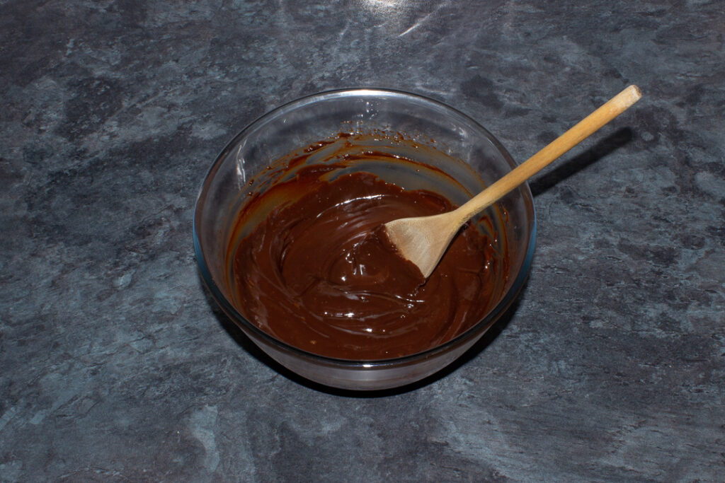 Chocolate ganache in a bowl