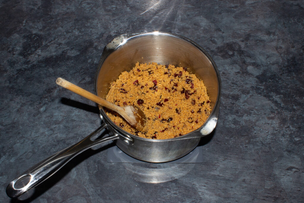 Tiffin biscuit mixture with added cranberries