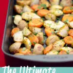Roast vegetables in a roasting dish