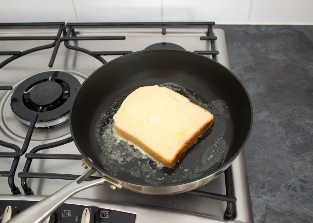 French toast being fried in butter