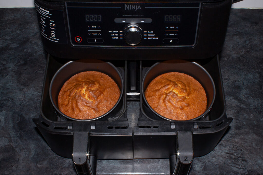 Baked cake in an air fryer