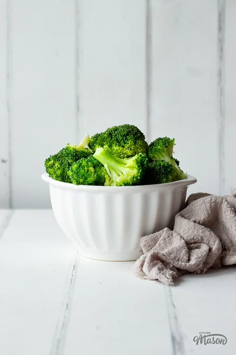 A bowl of steamed broccoli