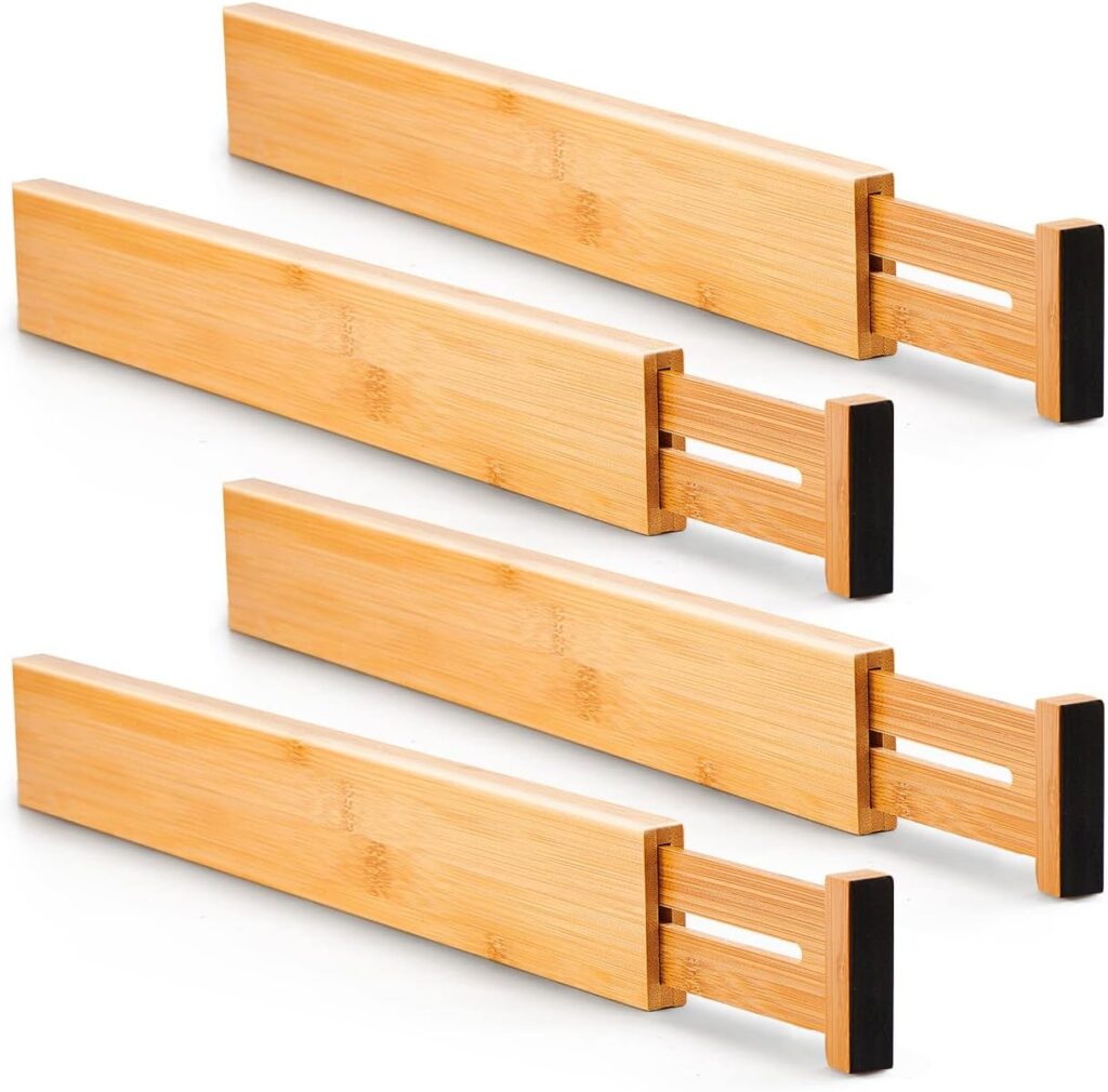 Adjustable drawer dividers are a brilliant kitchen organisation idea