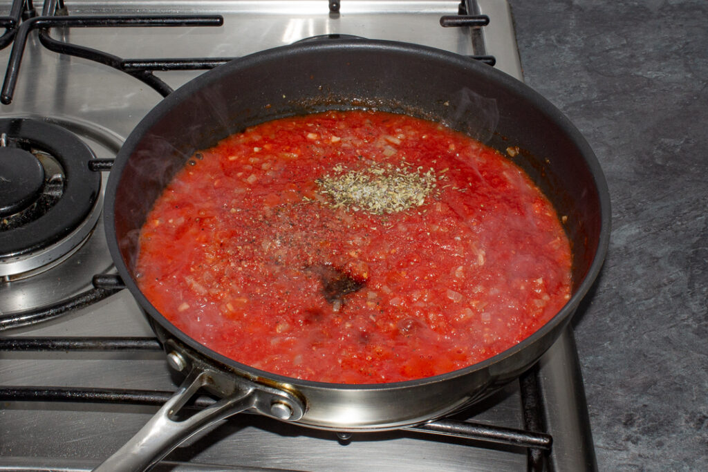A tomato sauce in a pan