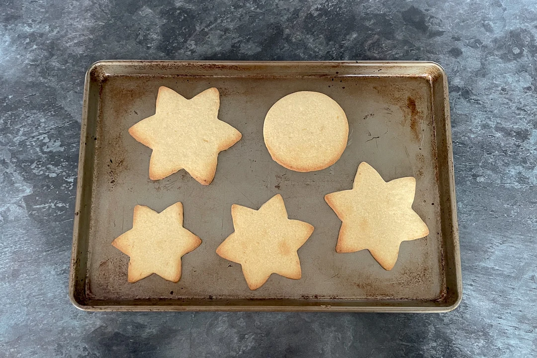 Baked lemon ginger cookies on a tray
