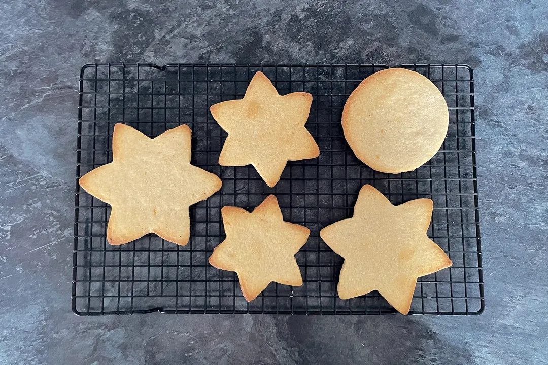 Baked lemon ginger cookies on a rack