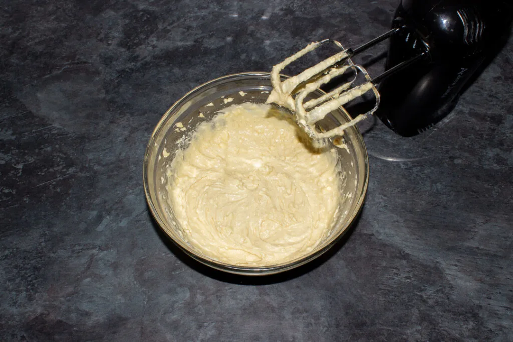 Cake batter in a bowl.