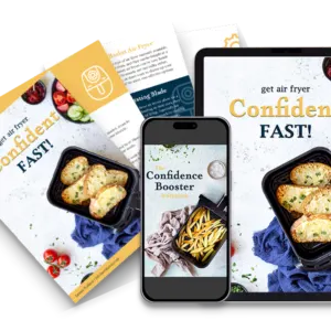 Get air fryer confident FAST ebook shown on an ipad and iphone