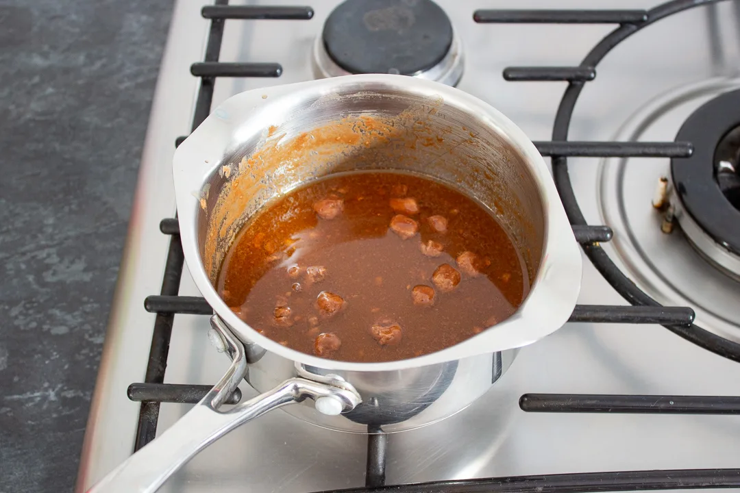 Mars Bars melting in a saucepan.