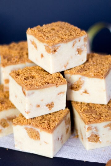 A stack of biscoff fudge.