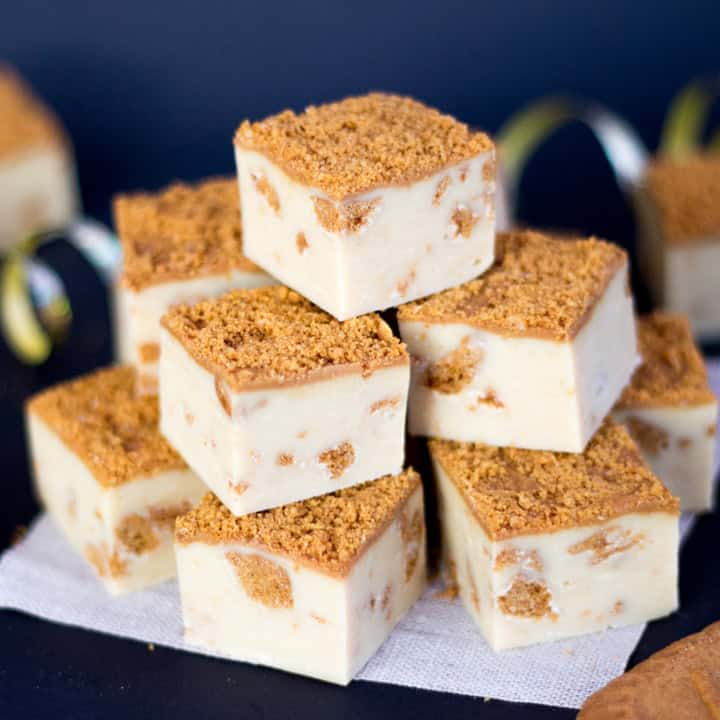 A stack of biscoff fudge.