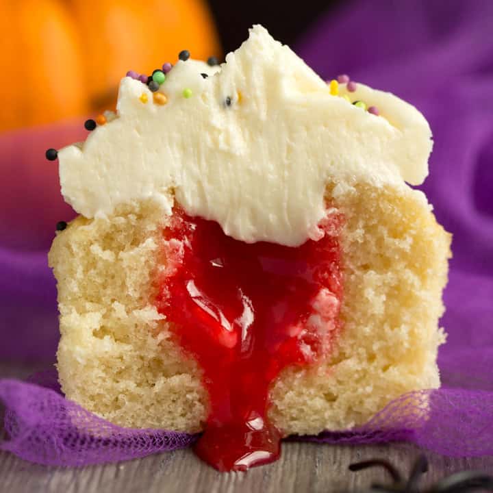 ★★★★★ (5.0)&nbsp;52 mins Easy 'Bloody Surprise' Halloween Cupcakes