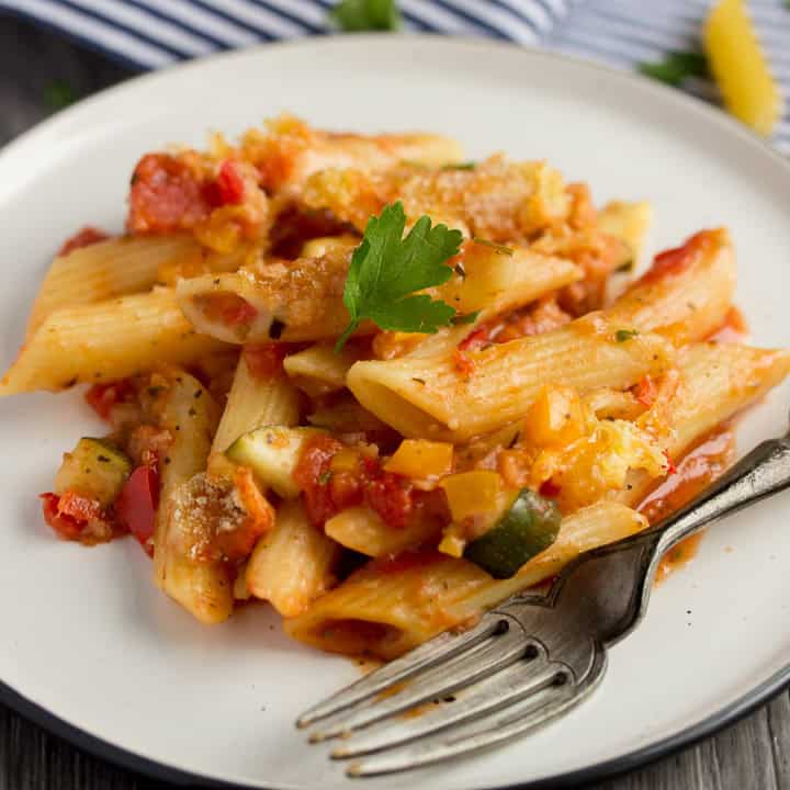 ★★★★★ (4.5)&nbsp;1 hr Easy One Pot Vegetable Pasta Bake