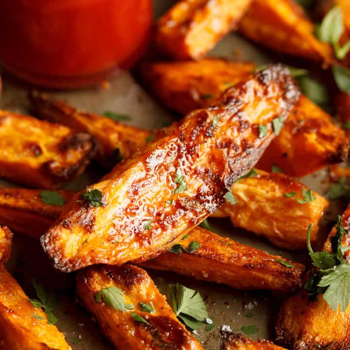★★★★★ (4.5)&nbsp;35 mins Easy Sweet Potato Wedges Recipe